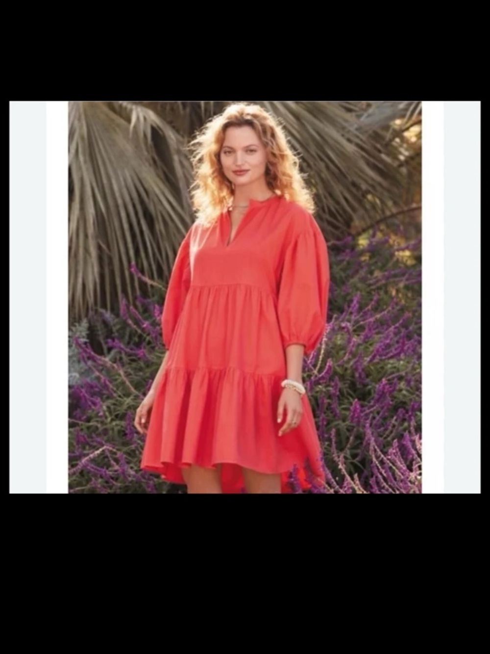 EVEREVE Sundry The Anywhere Babydoll Dress Tiered Balloon Sleeves Size 2/ Medium - Picture 1 of 12